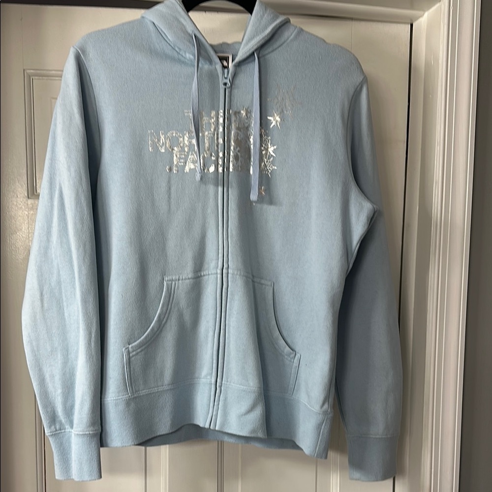 The North Face Silver and Blue Sweatshirt